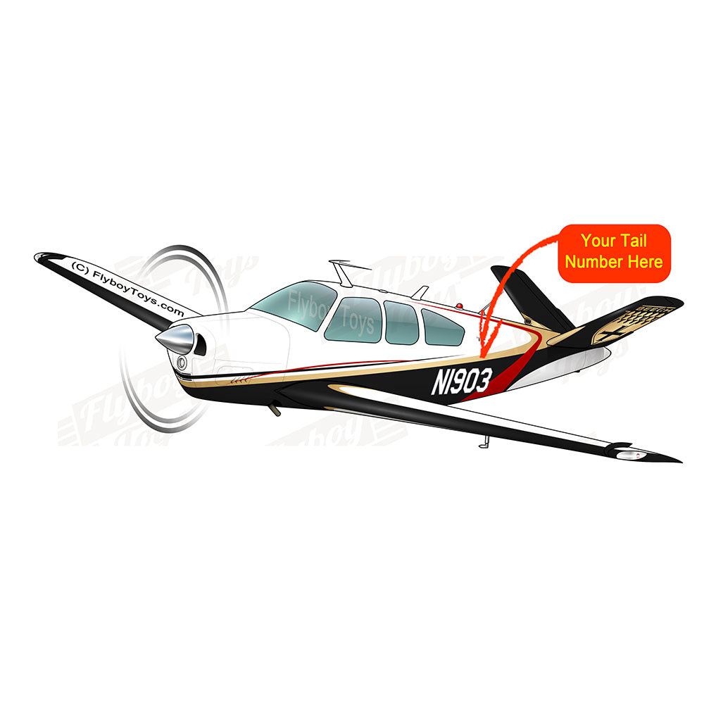 Flyboy Toys Airplane Design (Blue/Red/Gold) - AIR2552FEV35-BRG2