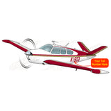 Airplane Design (Burgundy/Gold) - AIR2552FEV35B-BG4
