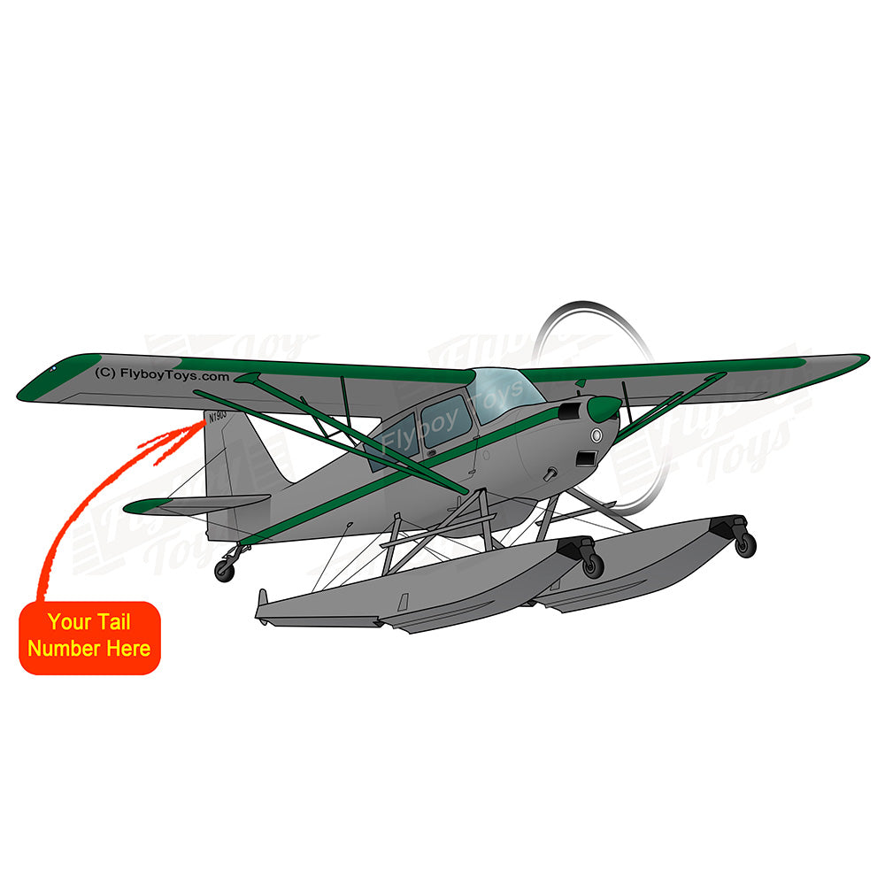 Flyboy Toys Airplane Design (Silver/Green) - AIRJ5I3818GC-SG1