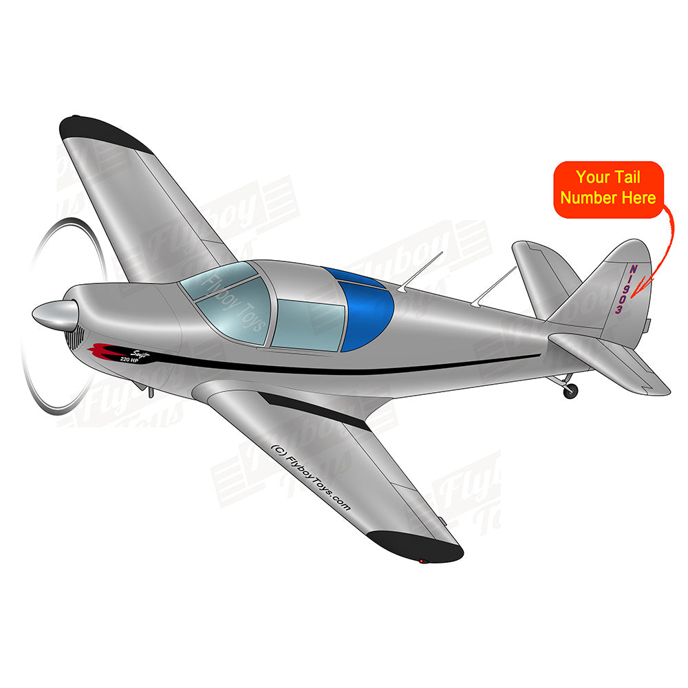 Airplane Design (Silver/Blue) - AIRJN9GC1B-SB2