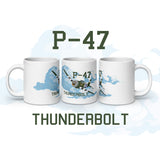 Republic P-47 Thunderbolt White Mug (Cloudscape Edition) - Personalized