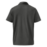 Custom Dad Adidas Space-Dyed Polo in black melange with personalized aviation graphic, kodak 100, back view