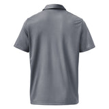 Custom Dad Adidas Space-Dyed Polo in navy with personalized aviation graphic, kodak 100, back
