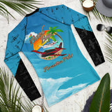 Custom Blue Print Beech Theme Men's Rash Guard - Add you N#