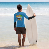Custom Blue Print Beech Theme Men's Rash Guard - Add you N#