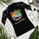 Custom Blue Print Beech Theme Women's Rash Guard - Add you N#