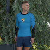 Custom Blue Print Beech Theme Men's Rash Guard - Add you N#