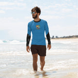 Custom Blue Print Beech Theme Men's Rash Guard - Add you N#