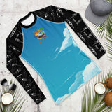 Custom Blue Print Beech Theme Men's Rash Guard - Add you N#