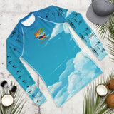 Custom Blue Print Beech Theme Men's Rash Guard - Add you N#