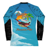 Custom Blue Print Beech Theme Women's Rash Guard - Add you N#