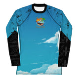 Custom Blue Print Beech Theme Women's Rash Guard - Add you N#