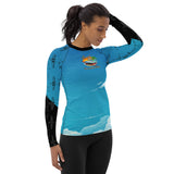 Custom Blue Print Beech Theme Women's Rash Guard - Add you N#