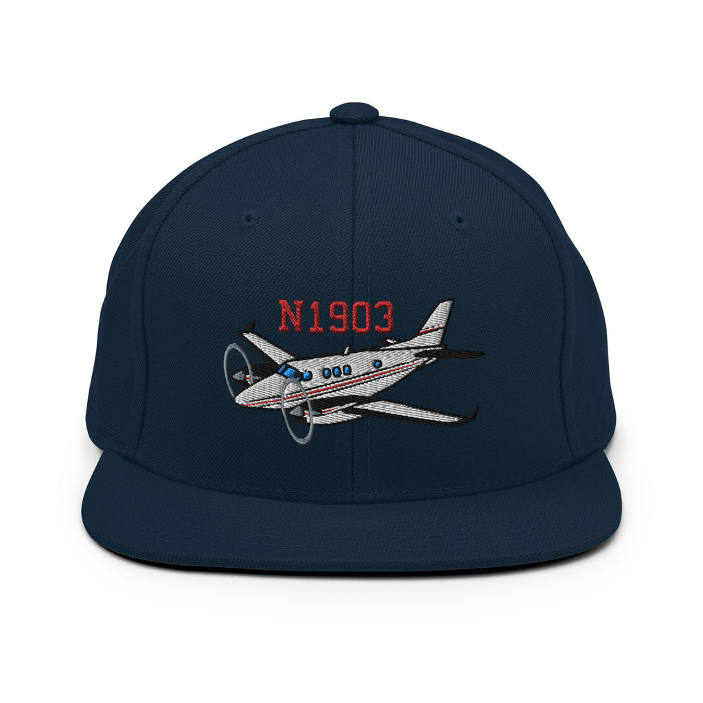 Airplane Embroidered Custom Classic Snapback (AIR255B9E90-BG3) - Add your N#
