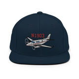 Airplane Embroidered Custom Classic Snapback (AIR255B9E90-BG3) - Add your N#
