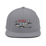 Airplane Embroidered Custom Classic Snapback (AIR255B9E90-BG3) - Add your N#