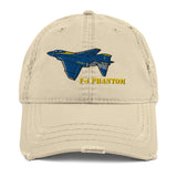 F-4 Phantom Airplane Embroidered Distressed Cap AIRD34F4II - Personalized w/ Your N#