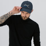 Airplane Embroidered Distressed Cap AIR35JJ39K1K9FEII-SB1_EMB- Personalized w/ Your N#