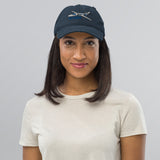 Airplane Embroidered Distressed Cap AIR35JJ39K1K9FEII-SB1_EMB- Personalized w/ Your N#