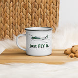 Just Fly It Enamel Mug - Add Your N#