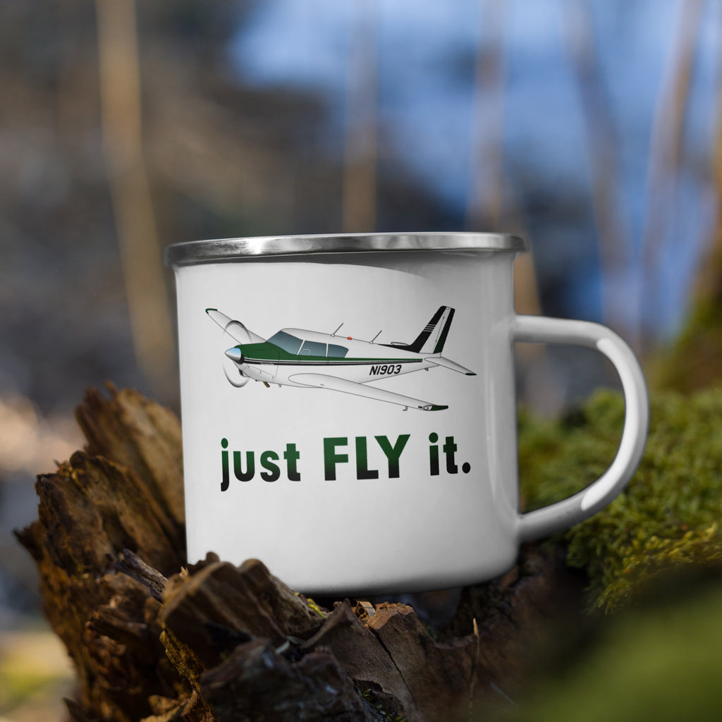 Just Fly It Enamel Mug - Add Your N#