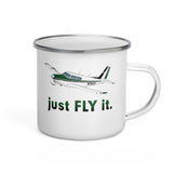 Just Fly It Enamel Mug - Add Your N#