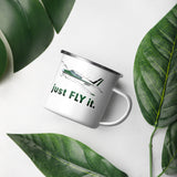Just Fly It Enamel Mug - Add Your N#
