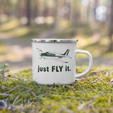 Just Fly It Enamel Mug - Add Your N#