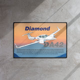 Flyboy Toys Diamond DA-42 Custom HD 18"x12" HD Metal Airplane Sign - Add Your N#