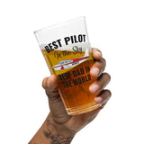 Best Dad In The World Custom Airplane Pint Glass