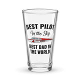 Best Dad In The World Custom Airplane Pint Glass