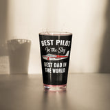 Best Dad In The World Custom Airplane Pint Glass