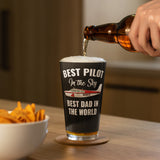 Best Dad In The World Custom Airplane Pint Glass