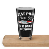 Best Dad In The World Custom Airplane Pint Glass