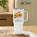 Greatest Dad Ever Custom Airplane Travel Mug w/ Handle