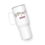 Airplane Travel Mug w/ Handle (AIRG9G385260-CM1) - Add Your N#