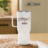 Airplane Travel Mug w/ Handle (AIRG9G385260-CM1) - Add Your N#