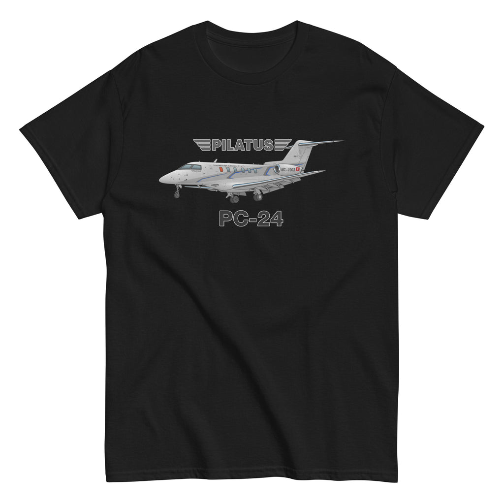 Pilatus PC-24 (Silver) Airplane T-Shirt - Personalized w/ Your N#