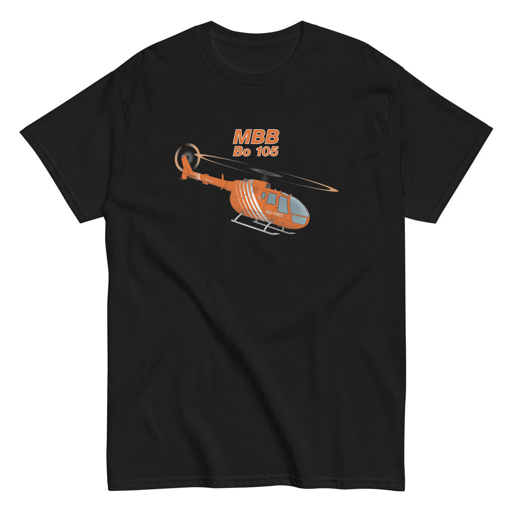 MBB Kawasaki BO 105 (Orange) Helicopter T-Shirt - Personalized w/ Your N#