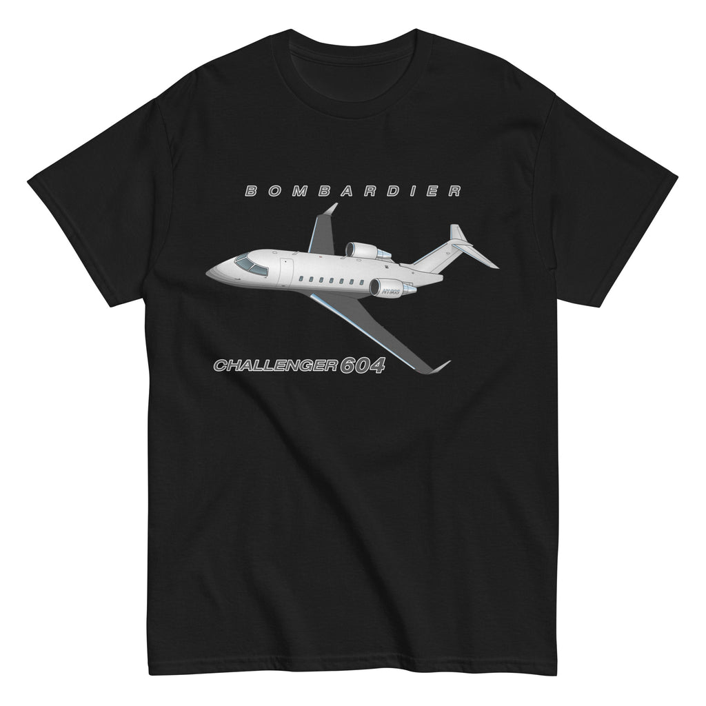 Bombardier Challenger 604 Airplane T-shirt- Personalized with N#