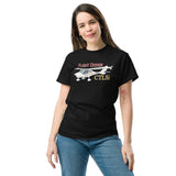 Female Model  of a Black Flight Design CTLSi LSA pilot T-shirt.
