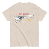 Flyboy Toys Flight Design CTLSi custom airplane T-shirt in natural, front view