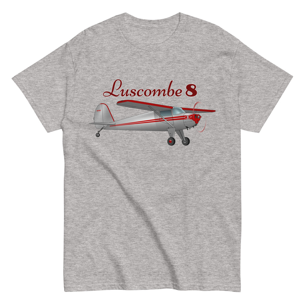 Luscombe 8 (Red/Silver) Airplane T-Shirt - Personalized w/ Your N#