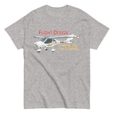 Flyboy Toys Flight Design CTLSi custom airplane T-shirt in grey, front view