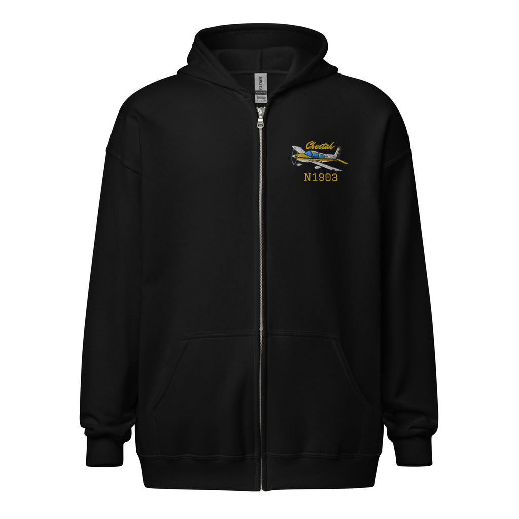 Custom G18600 Unisex Heavy Blend Zip Hoodie Embroidered (Lef Chest) - Add Your N#