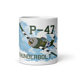 Republic P-47 Thunderbolt White Mug (Cloudscape Edition) - Personalized