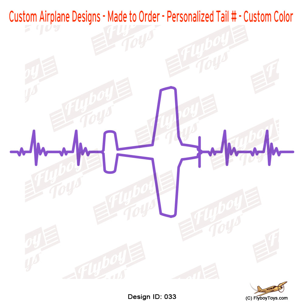 Heartbeat Plane Top View Airplane Aviation Design