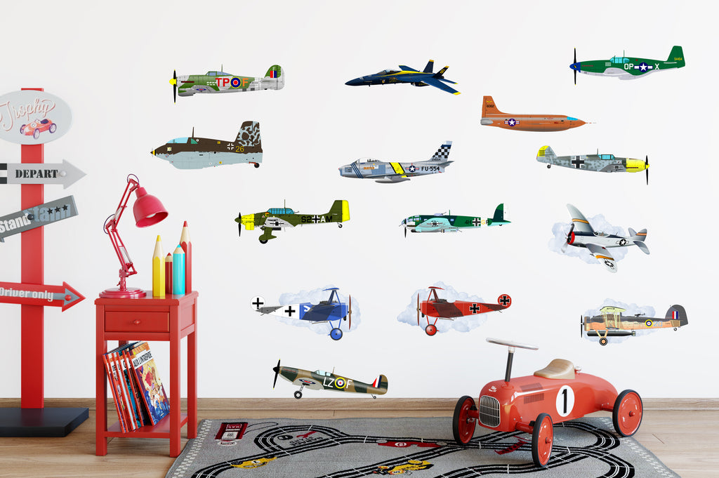 Airplane War Planes Die Cut Vinyl Stickers Decals (14 Models)
