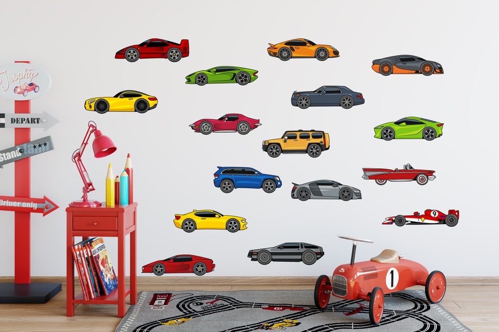 Auto Cars Die Cut Vinyl Stickers Decals (16 Models)