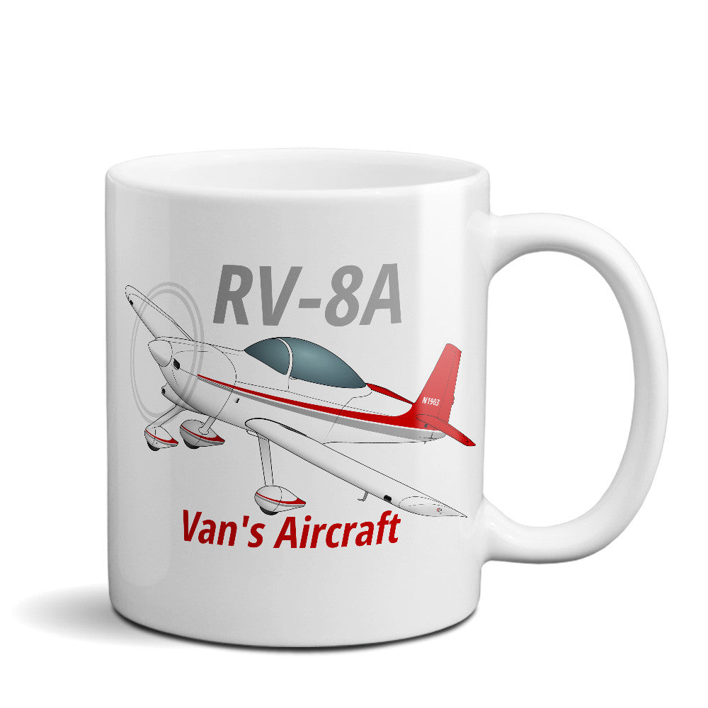 Van's Aircraft RV-8A Airplane Ceramic Mug - Personalized w/ N#